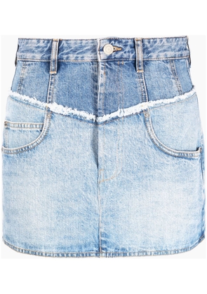 ISABEL MARANT layered denim fitted skirt - Blue