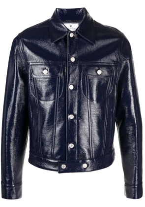Courrèges button-up faux-leather jacket - Blue