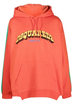 Dsquared2 logo-print cotton hoodie - Orange
