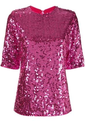Saint Laurent Pre-Owned 1990s sequinned short-sleeved blouse - Pink