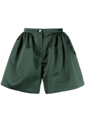 Rochas wide-leg satin shorts - Green