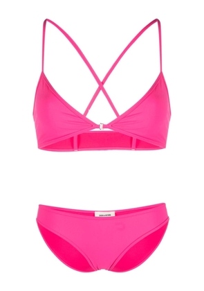 Zadig&Voltaire logo-print crossover shoulder-straps bikini - Pink
