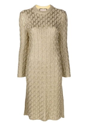 Gucci cable-knit midi dress - Gold