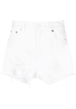 NISSA high-waist cotton shorts - White
