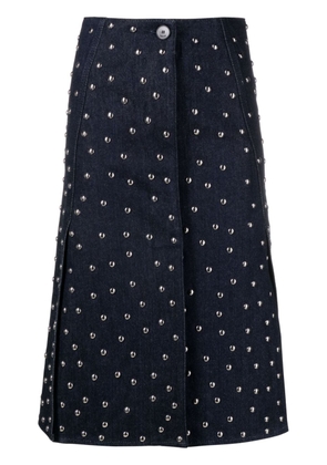 Lanvin stud-detailed denim skirt - Blue