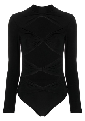 Alchemy x Lia Aram cut-out long-sleeved bodysuit - Black