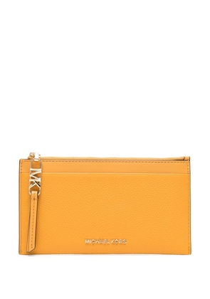 Michael Michael Kors logo-lettering leather card case - Yellow