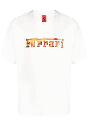 Ferrari painterly-logo jersey T-shirt - White
