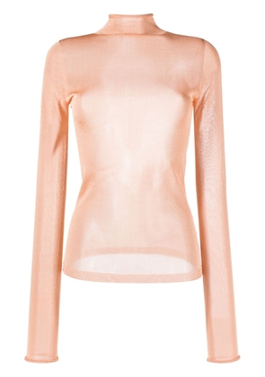 There Was One glittery lurex long-sleeve top - Orange