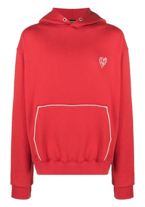Andersson Bell logo-plaque cotton hoodie - Red