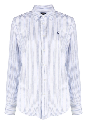 Polo Ralph Lauren logo-embroidered striped shirt - White