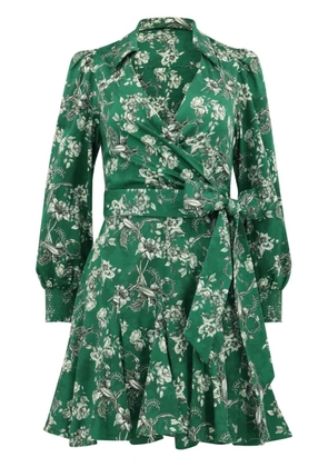 alice + olivia Alisa floral-print wrap dress - Green