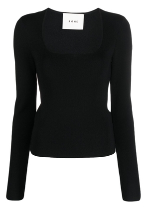 Róhe seamless square-neck jumper - Black