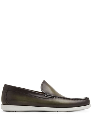 Magnanni almond-toe leather loafers - Brown