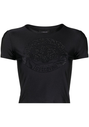 Just Cavalli rhinestone-embellished logo T-shirt - Black