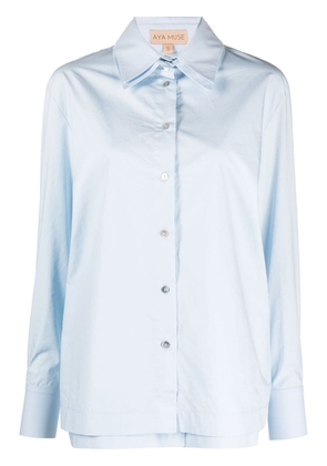 Aya Muse Olia double-layer cotton shirt - Blue