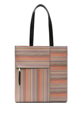 Paul Smith Signature Stripe leather tote bag - Red