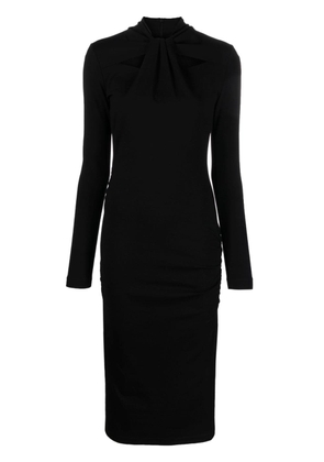 Giorgio Armani cut-out long-sleeve midi dress - Black