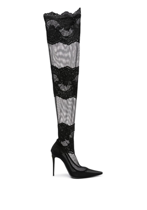 Dolce & Gabbana 105mm lace stocking boots - Black