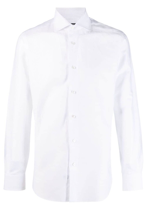 Barba slub-texture buttoned shirt - White