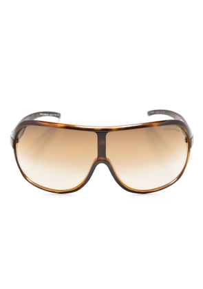 Dolce & Gabbana Pre-Owned 2000s tortoiseshell-effect shield sunglasses - Brown