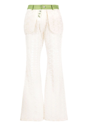 Andersson Bell panelled flared trousers - White
