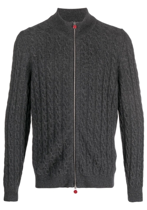 Kiton cable-knit cashmere jacket - Grey