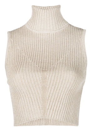 Forte Forte roll-neck ribbed-knit top - Gold
