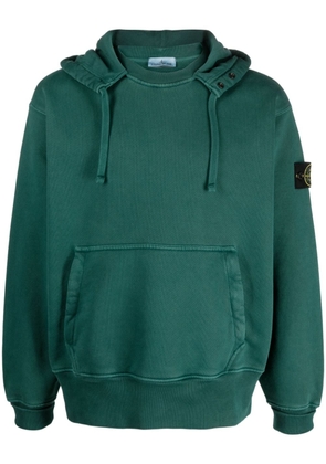 Stone Island Compass-patch cotton hoodie - Green