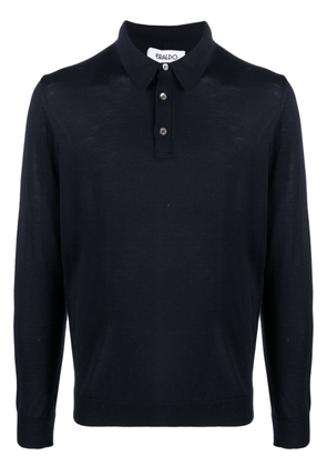 ERALDO long-sleeve wool polo shirt - Blue