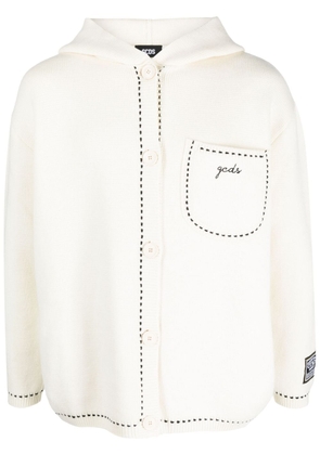 Gcds logo-embroidered hooded jacket - White
