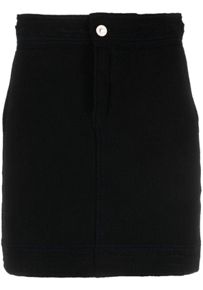 Barrie contrast-stitch denim-effect miniskirt - Black