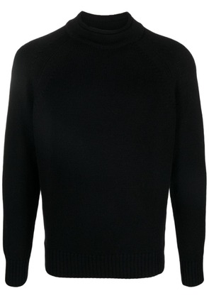 Zanone mock-neck fine-knit jumper - Black