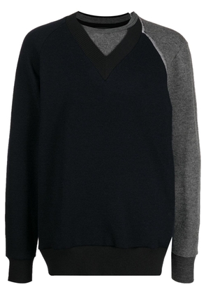 Kolor patchwork-design knitted jumper - Black