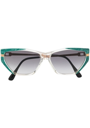 Saint Laurent Pre-Owned 1990s oval-frame sunglasses - Green