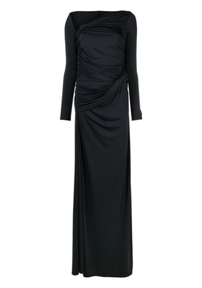 Rokh asymmetric ruched maxi dress - Black
