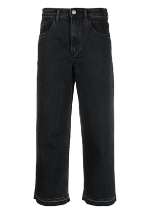 Theory high-rise cotton straight-leg jeans - Black