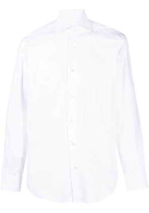 Barba spread-collar cotton shirt - White
