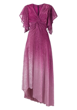 Talbot Runhof metallic-effect asymmetric midi dress - Pink