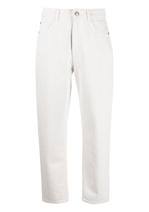 Moorer mid-rise cotton cropped trousers - White