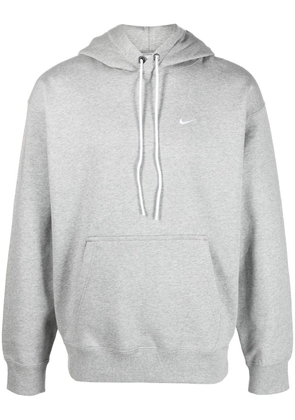 Nike logo-embroidery cotton hoodie - Grey