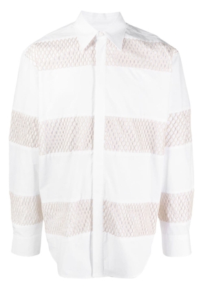 MSGM striped organic-cotton shirt - White
