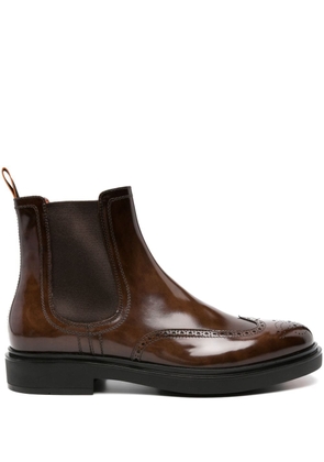 Santoni leather chelsea boots - Brown