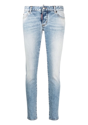 Dsquared2 whiskering-effect low-rise skinny jeans - Blue