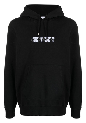 C.P. Company logo-embroidered cotton hoodie - Black