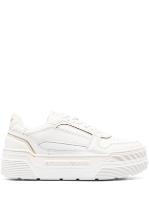 Ea7 Emporio Armani lace-up platform sneakers - White