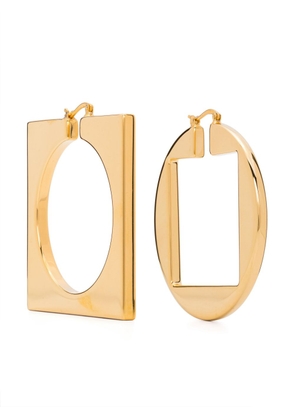 Jacquemus Les Creoles Rond Carré asymmetric hoop earrings - Gold