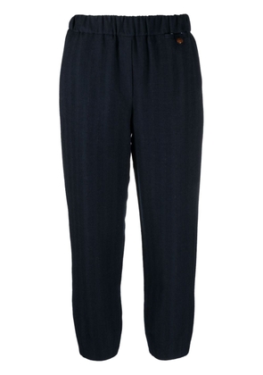 Alysi stripe-pattern high-waist trousers - Blue