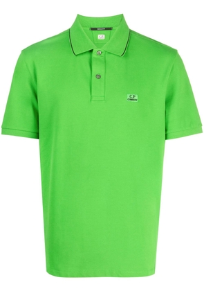 C.P. Company logo-patch cotton polo shirt - Green