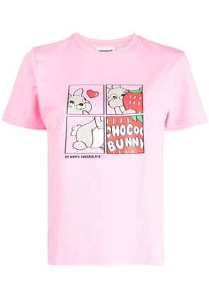 CHOCOOLATE logo-print short-sleeve T-shirt - Pink
